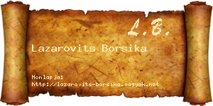 Lazarovits Borsika névjegykártya